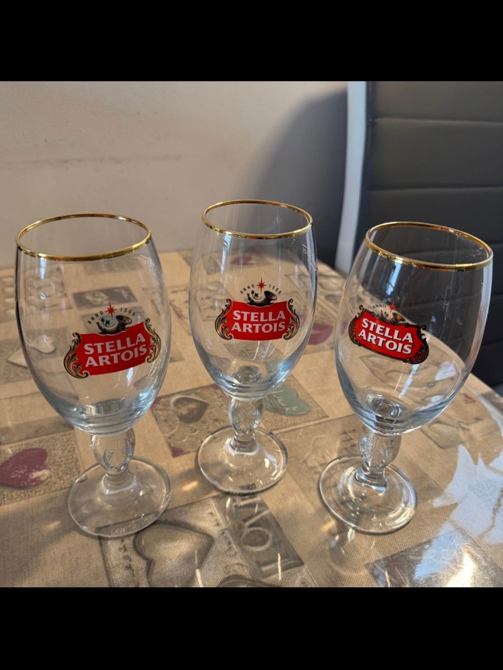 Stella Artois Original Glass Chalice Set of 3